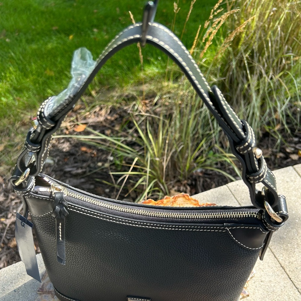 Dooney & Bourke Black Pebble Grain Hobo NWT - Picture 7 of 16